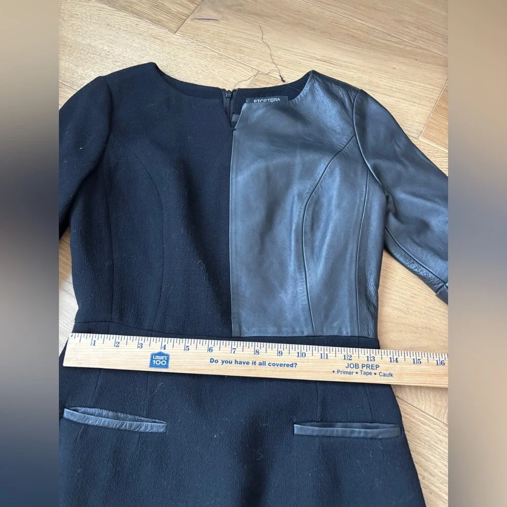 Etcetera wool and leather midi dress womens 2 - Picture 3 of 6